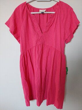Universal Thread Size M Coral Linen Blend Tonic Dress